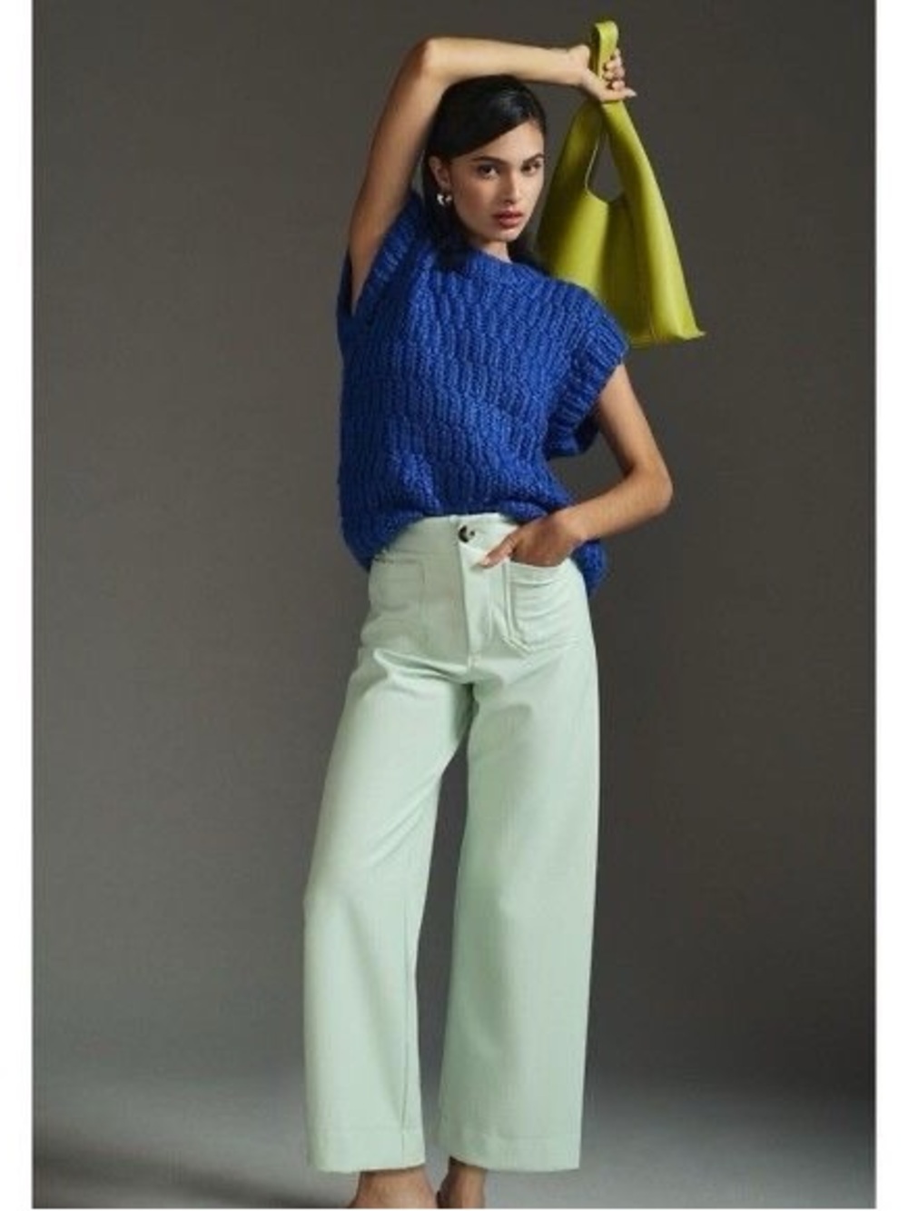Anthropologie Maeve Colette Light Blue Faux Leather Pants Size 25